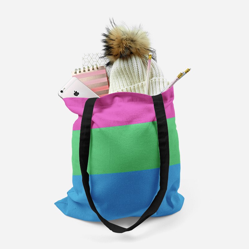 3D Druck Bunte Streifen Frauen Schulter Tasche Harajuku Einfache wiederverwendbar Reisetasche Für unisex