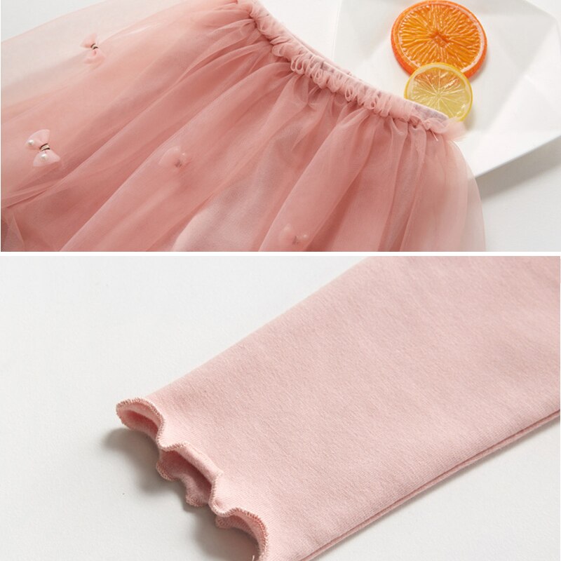 Spring Cotton Baby Girls Leggings Lace Princess Veil Skirt-pants Autumn Children Slim Skirt Trousers for 3-6 Years Kids Clothes