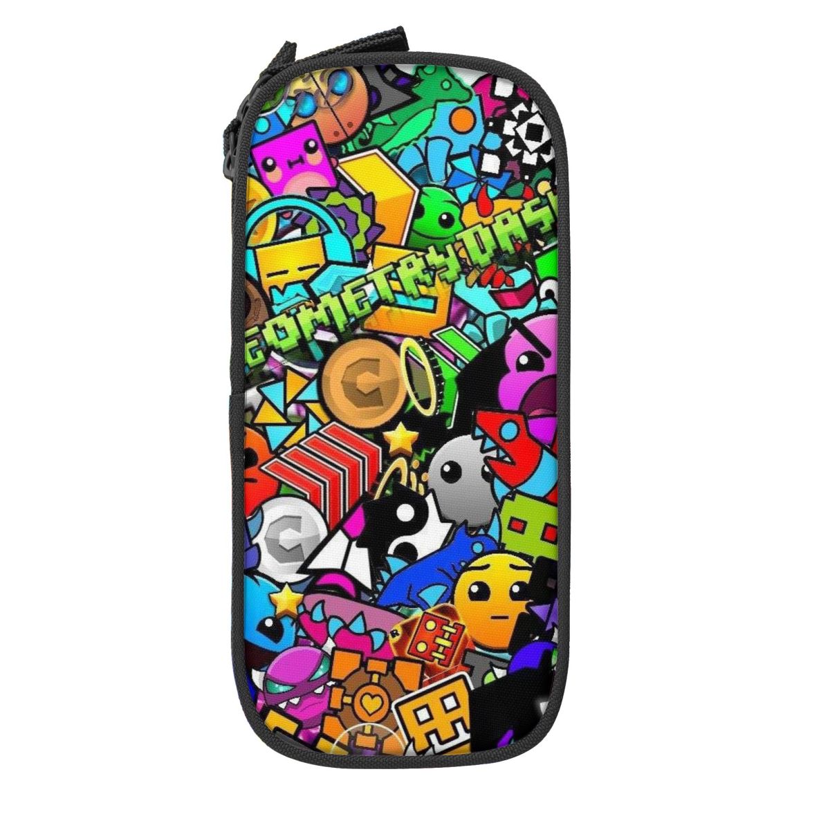 Geometry Dash etui dubbellaags grote capaciteit voor school etui perfecte: Blauw