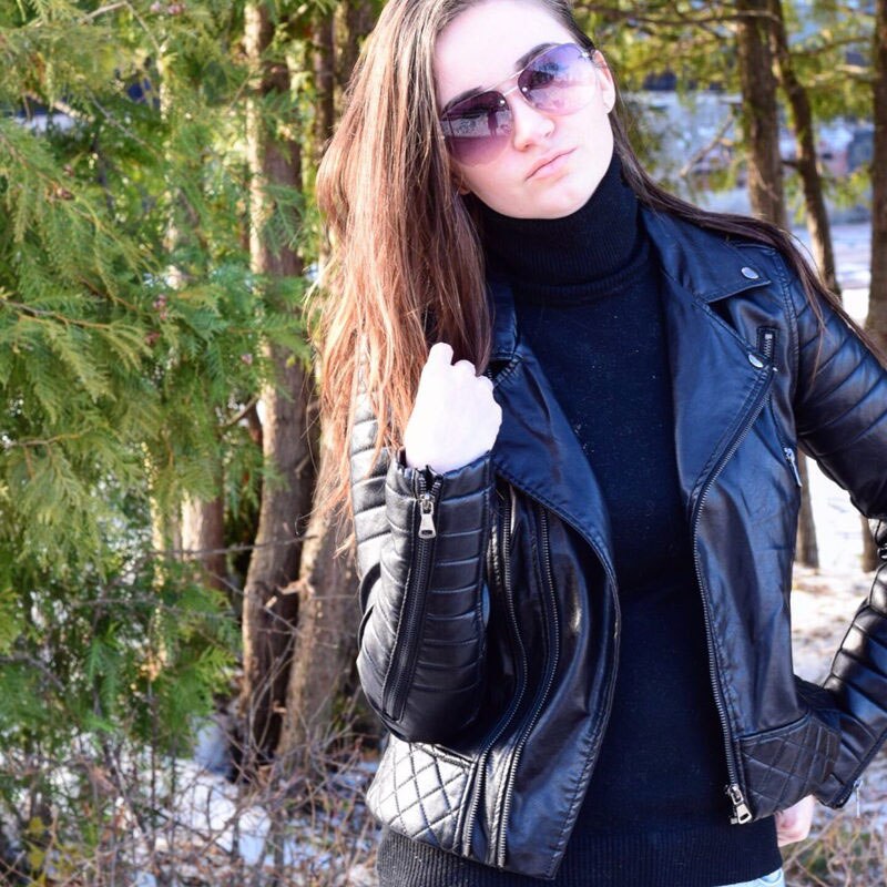 Veste en similicuir femme, bleu losengé, Punk à Rivet, veste en similicuir, jaquetas couro Casaco