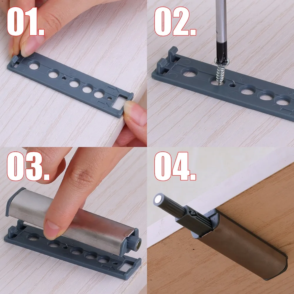 Videoportero para puerta de armario, armarios de acero inoxidable, cierre magnético para puerta de cocina táctil sin mango, herramientas de Hardware