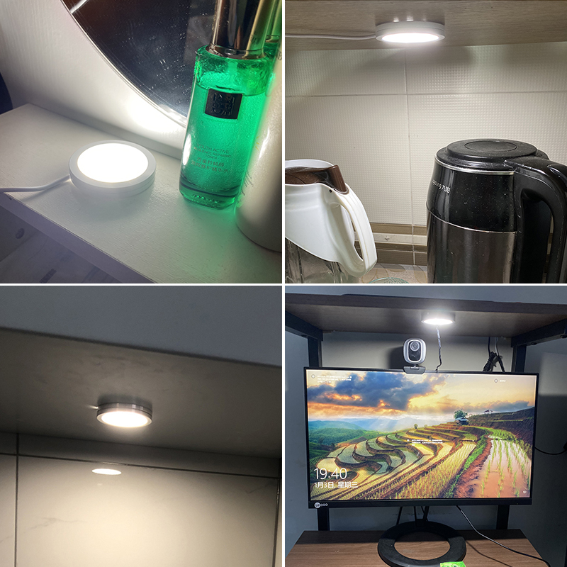 Ultraslanke LED-spot USB 5V LED onder kastplanklicht Caravan Campervan Spotlight Binnenlicht met schakelaar 3W