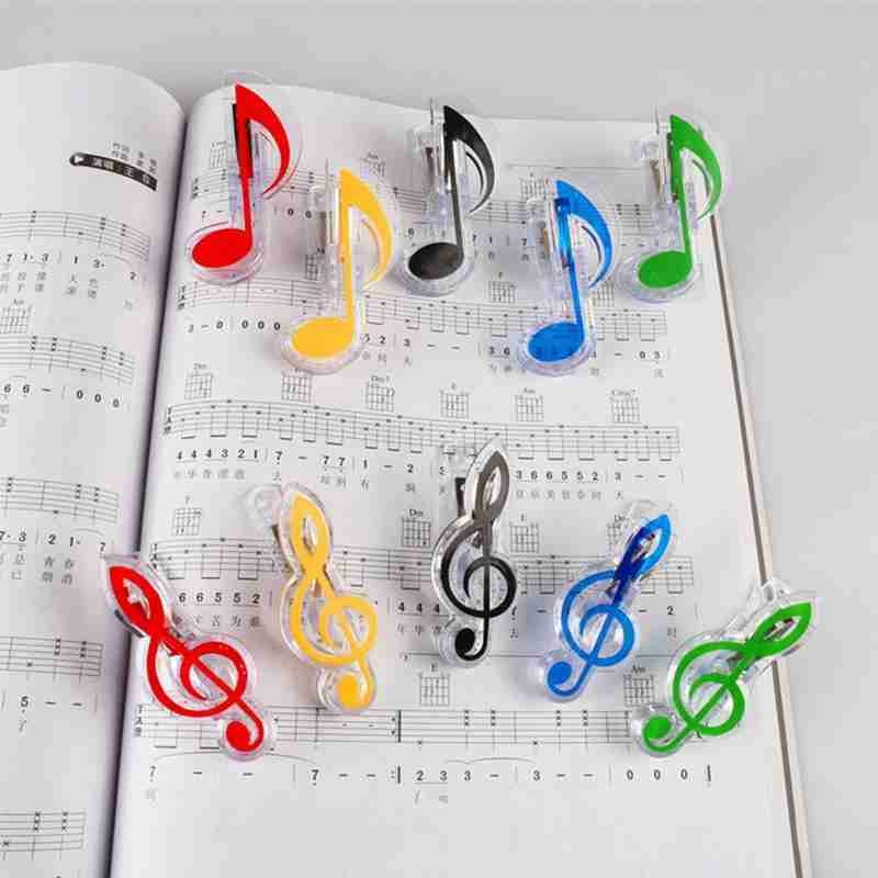 3PCS Book Paper Sheet Clips Steel Spring Score Funny Mini Music Folder Clips Decorative Paper Musical Notation Clips