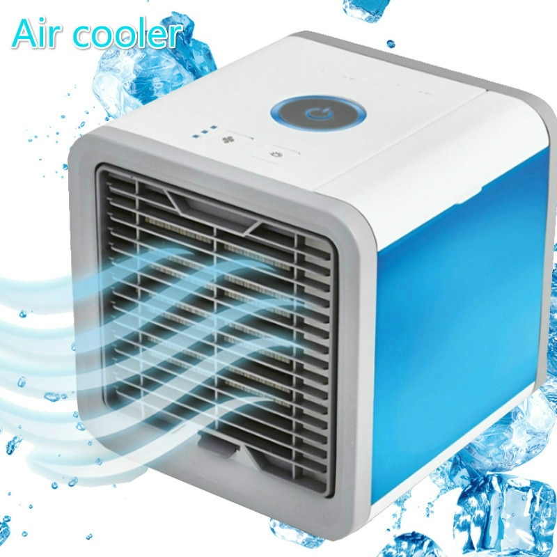 Thuis Mini Airconditioner Draagbare Luchtkoeler 7 Kleuren Led Usb Cooler Fan Air Cooling Fan Oplaadbare Fan Voor Kantoor kamer