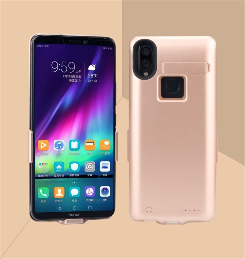 8000 mah voor huawei honor note 10 batterijhoesje, draagbare powerbank voor honor note 10 smartphone standaard batterijklepje: Goud