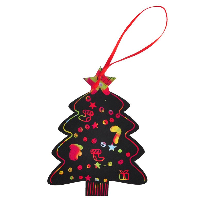 Balleenshiny 7 st diy jul scratch målningar barn rita leksak magi konst barn xmas dekor baby tidiga pedagogiska leksaker