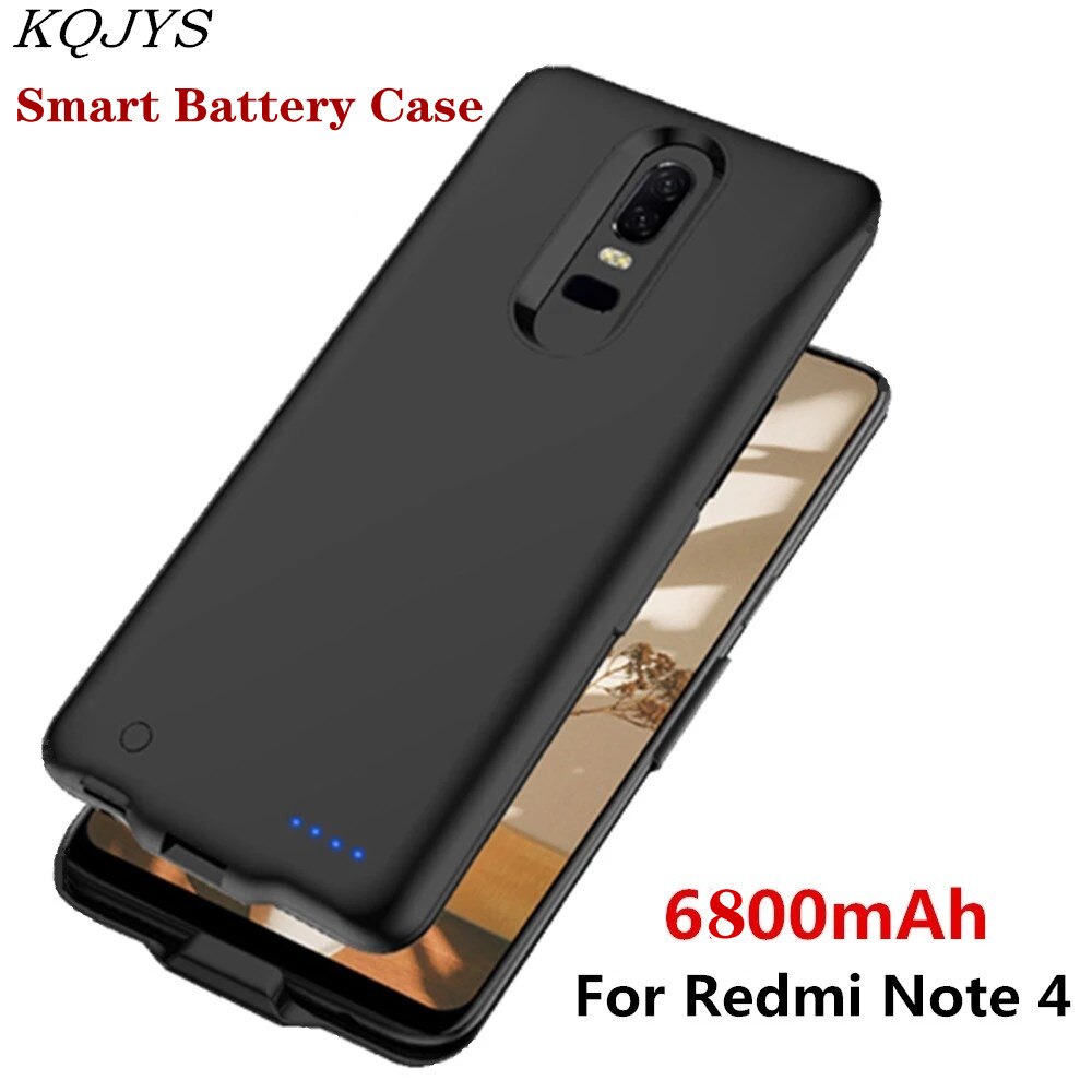 Kqjys Draagbare Power Bank Acculader Case Voor Xiaomi Redmi Opmerking 4 Backup Opladen Vermogen Case Voor Redmi Opmerking 4 batterij Case