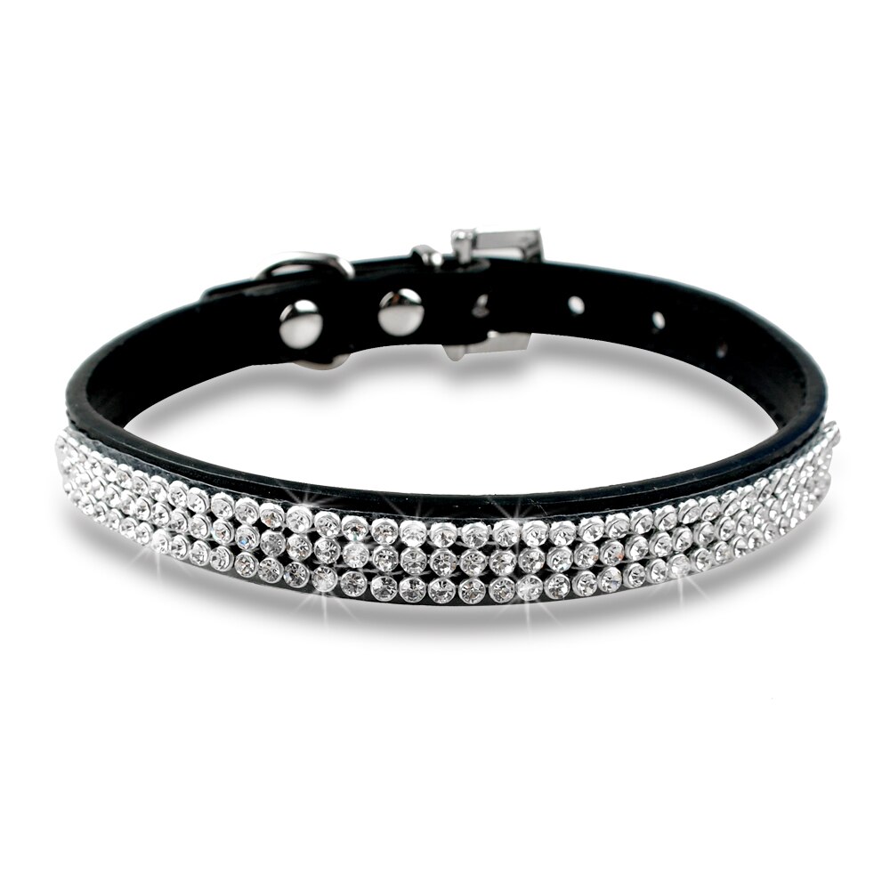 Bling hundehalsbånd rhinestone læder kæledyr hund kat hvalpe halsbånd diamant halskæde til små mellemstore hunde katte chihuahua