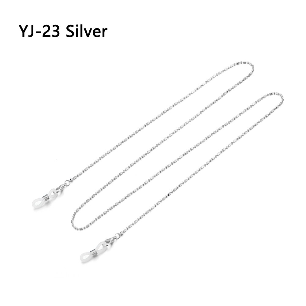 Leesbrilketting voor dames metalen zonnebrilhouder ketting parel kralen brilkettingen brillenhouder: Yj -23 zilver