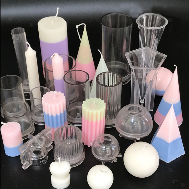 Klar plast stearinlys forme lys forme diy 3d lys sæbe ler håndlavede håndværk voks sæbe forme værktøj