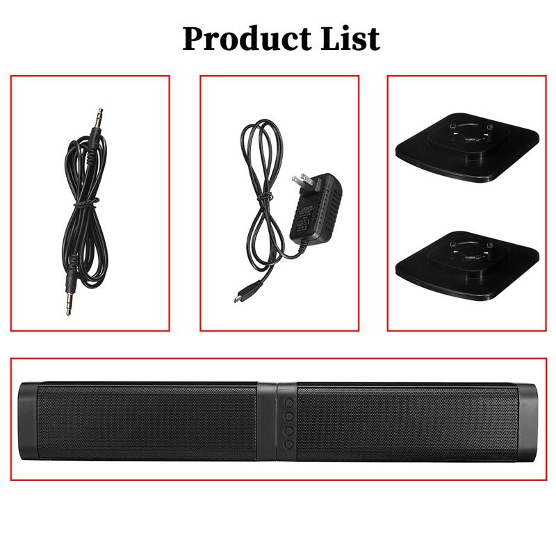 Hjemmekino 20w bluetooth høyttaler tv soundbar bærbar kolonne lyd super bass 4d stereo subwoofer musikksenter system bom eske