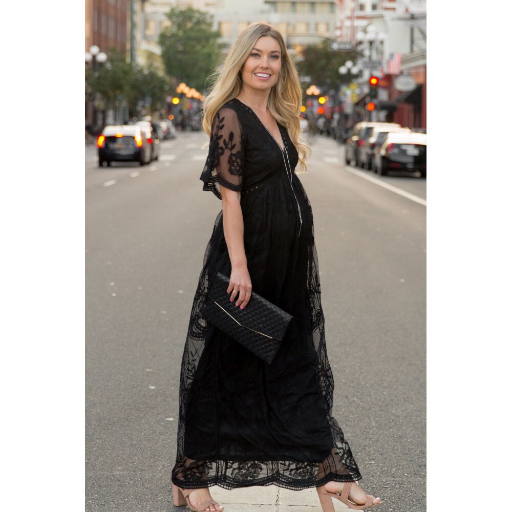 Summer Long Maternity Dresses For Photo Shoot Lace Maternity Photography Props Pregnancy Dresses Photography For Mother Wear