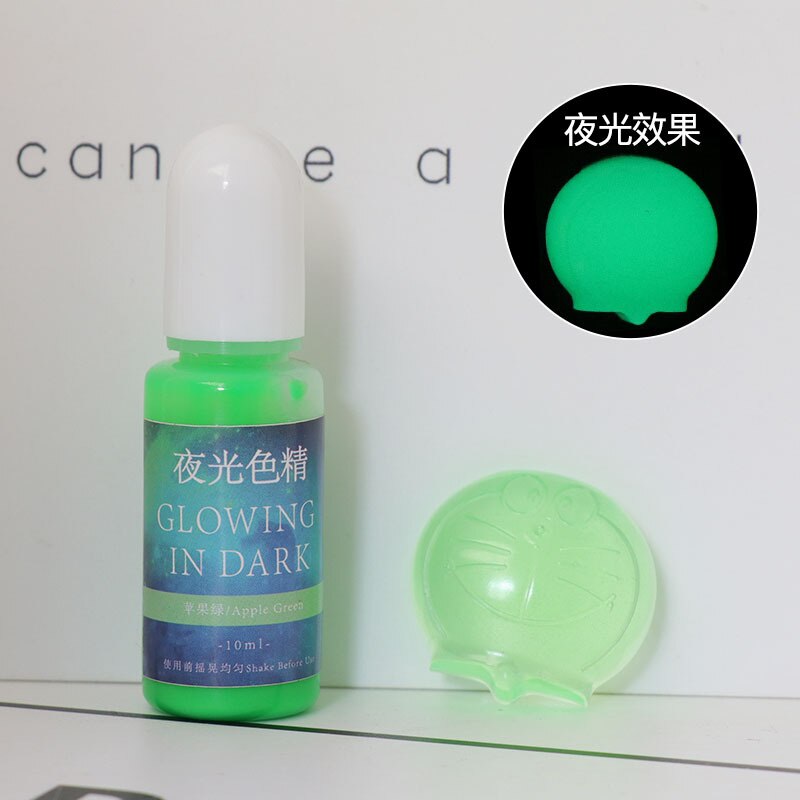 10 farver epoxy uv harpiks farvestof farve pigment glødende i mørk ab krystal lim håndlavet gør-det-selv materiale pigment til smykker ma: 13