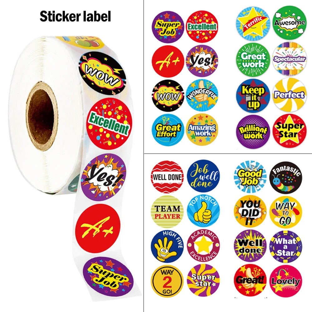 500Pcs Beloning Stickers Aanmoediging Sticker Voor Kids Motivatie Stickers Met Schattige Dieren Voor Studenten Leraren