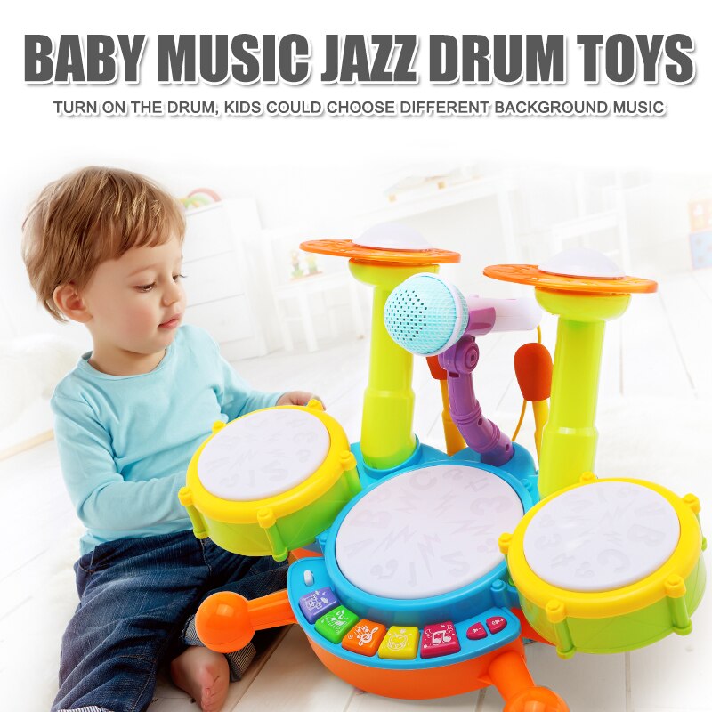 Speelgoed drumstel voor kinderen, muziekinstrumenten, vroege educatie, muzikale drum voor peuters, elektronische drumkit voor jongens en meisjes