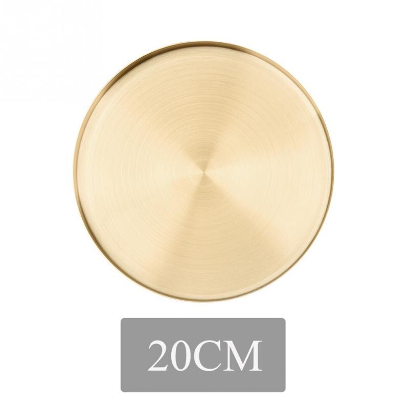 Exquisite Home Gold Kitchen Space Saving Round Shape Jewelry Display Decorative Storage Tray Desktop Stainless Steel Bathroom: M