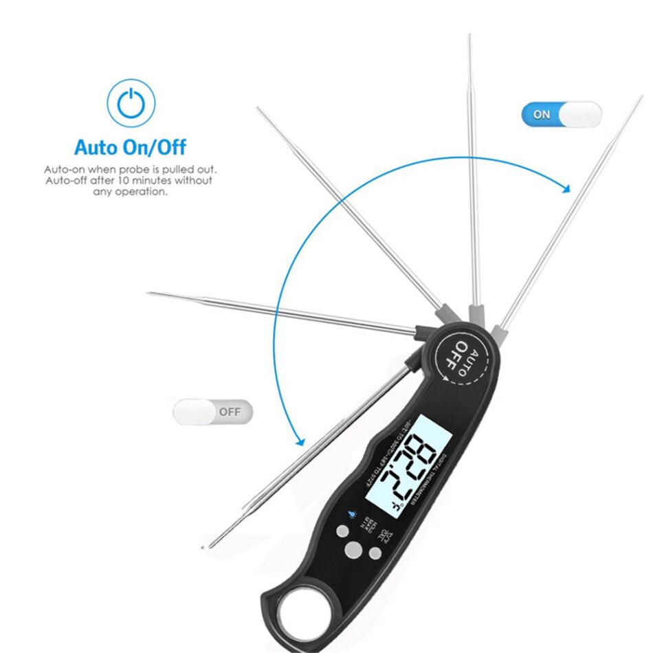 Dual Probe Instant Read Meat Thermometer Ultra Fast Waterproof Digital Food Thermometer with Backlight Calibration