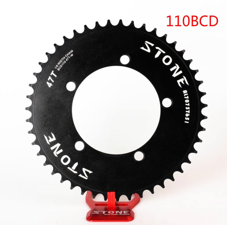 Cadena de bicicleta de pista de piedra 110 BCD, engranaje fijo aerodinámico, rueda de cadena de bicicleta de montaña de 42T 46T 48T 50T 52t 54 57T 58t 59T 60t 60T
