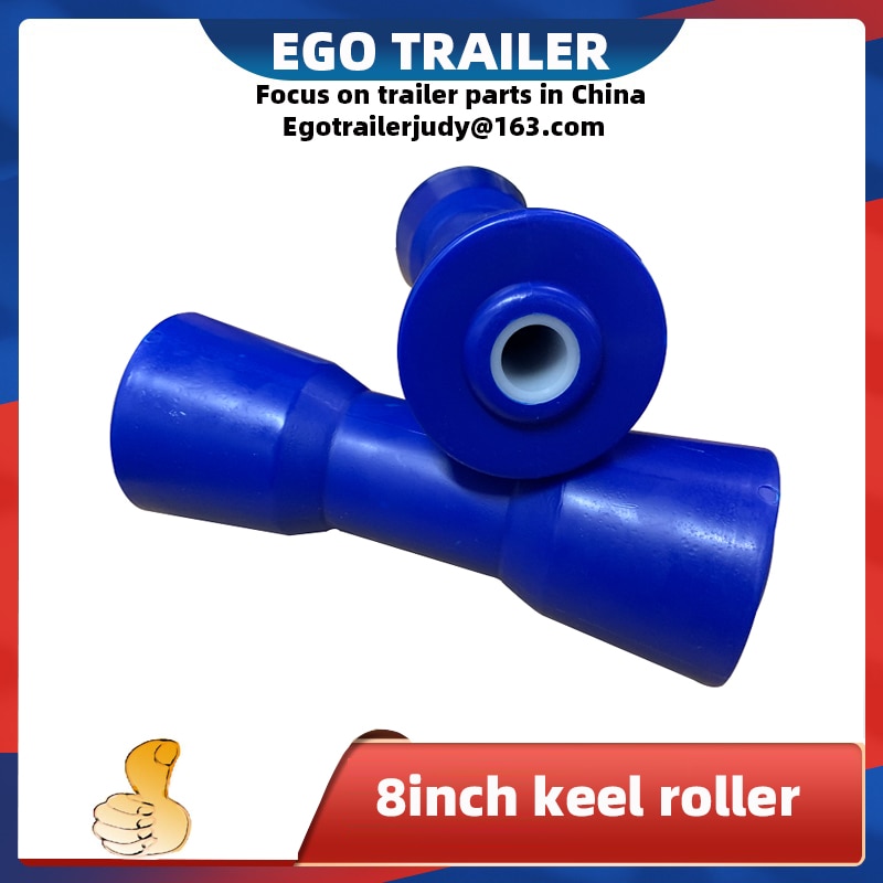 Boat Trailer Keel Roller 8" Self Centre Blue Hard Plastic 200mm Self Centering