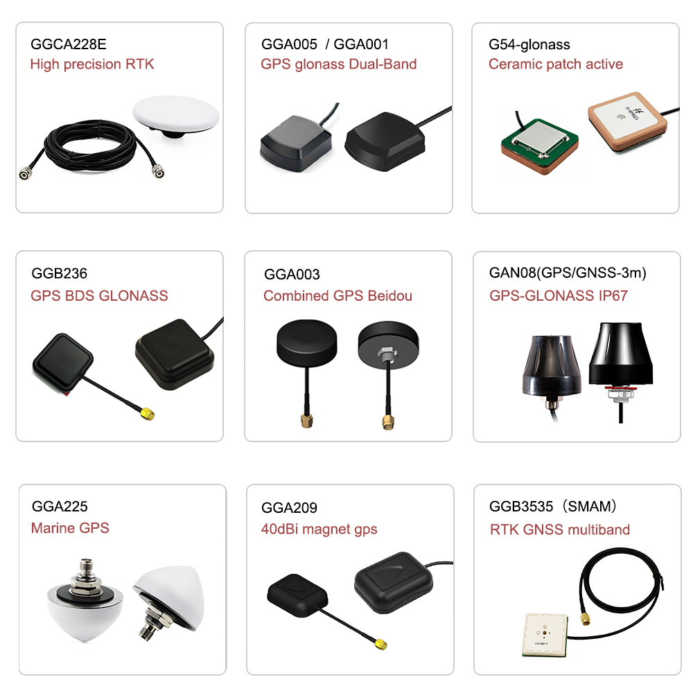 Antenas de antena de parche de cerámica GPS GNSS de alta ganancia de 28dB, conector IPX de antena interna GPS GLONASS para IOT M2M