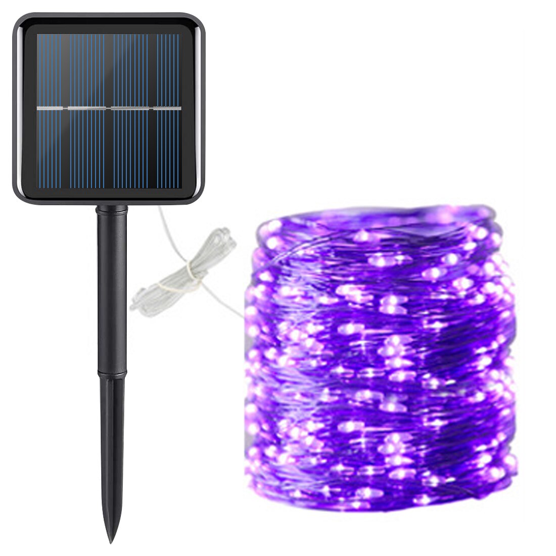 Extérieur 10M 20M lampe solaire LED chaîne fée lumières Flash 100/200led s étanche pour noël jardin Yard fête décoration: Purple / 10M 100LED