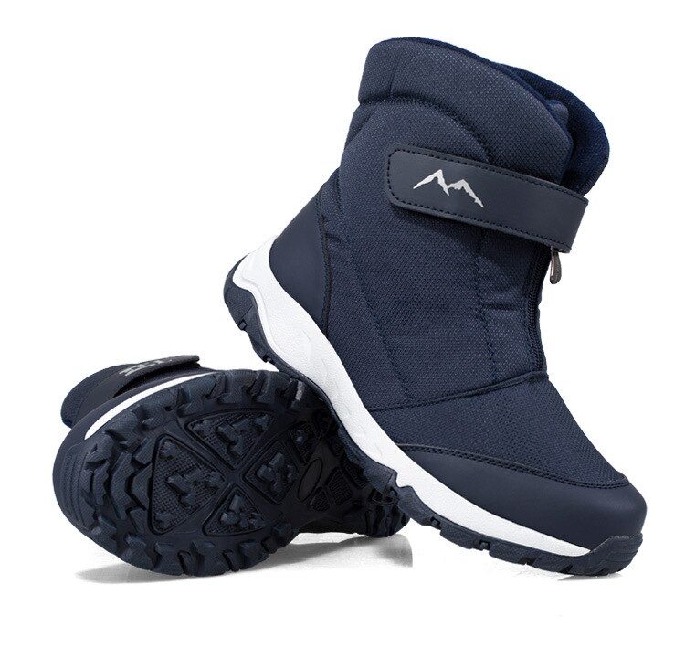 WEH Männer Stiefel Winter Stiefel Männer Schnee Stiefel rutsch Winter Schuhe dicken pelz stiefel für mann Plus velve Outdoor Casual Schuhe: Navy Blue / 43