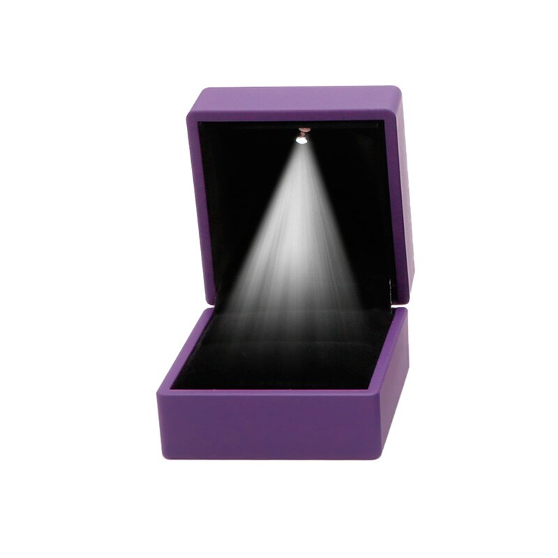 Caja de para pendientes con luz LED, joyería de compromiso para boda: PL