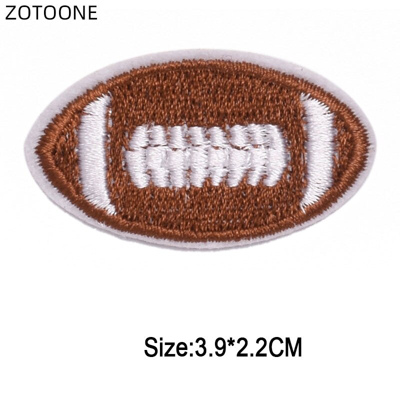 ZOTOONE Iron on Patches for Jackets Volleyball Rugby Baseball Embroidery Patch DIY Heat Transfer Appliques Sew Round Badges D: 6