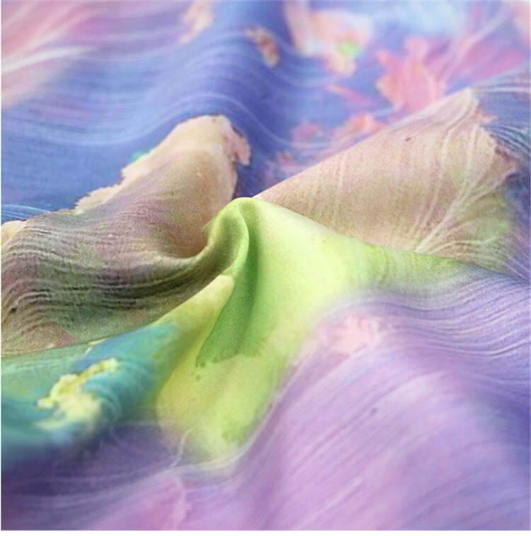 FYS-Clouds 1meters Silk Feeling Fabric Gambiered Guangdong Gauze Chinese Cheongsam Qipao Fabric For Women Handbag DIY Fabrics: FYS4