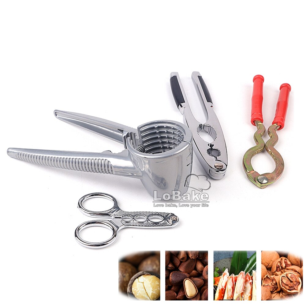 4 designs metal alloy walnut opener melon seeds nutcracker walnuts fruits pecans pine nut cracker for kitchen tools