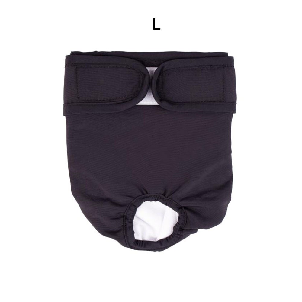 Pet Puppy Menstrual Physiological Pants Washable Reusable Panty Sanitary Pants Nappy For Female Dog Underwear: Black / L