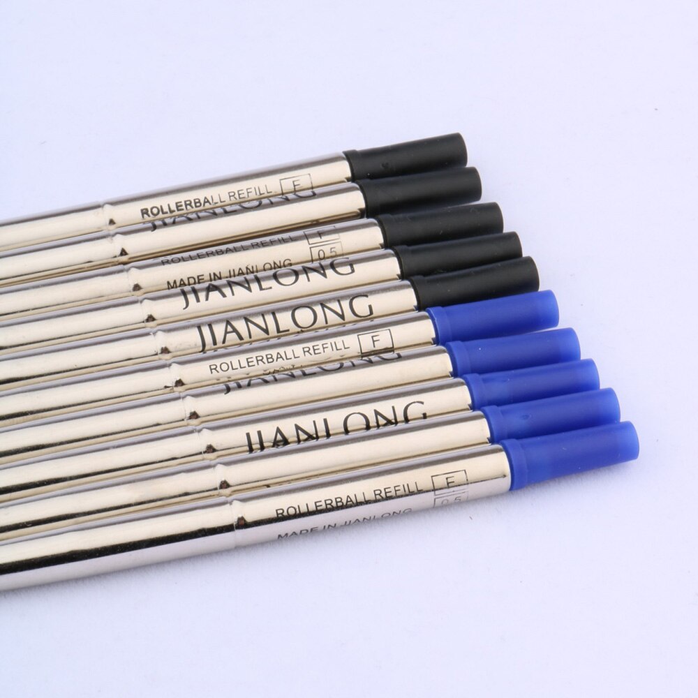 Recharges d&#39;encre, 5 noires et 5 bleues, pour papeterie, stylo à bille 0.5