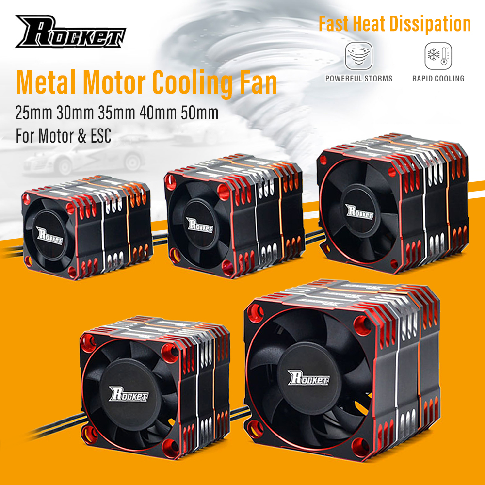 Rocket RC Fan 25mm 30mm 35mm 40mm 50mm SURPASS HOBBY Heat Dissipation Cooling Fan for for 1/10 1/8 RC Car Brushless Motor