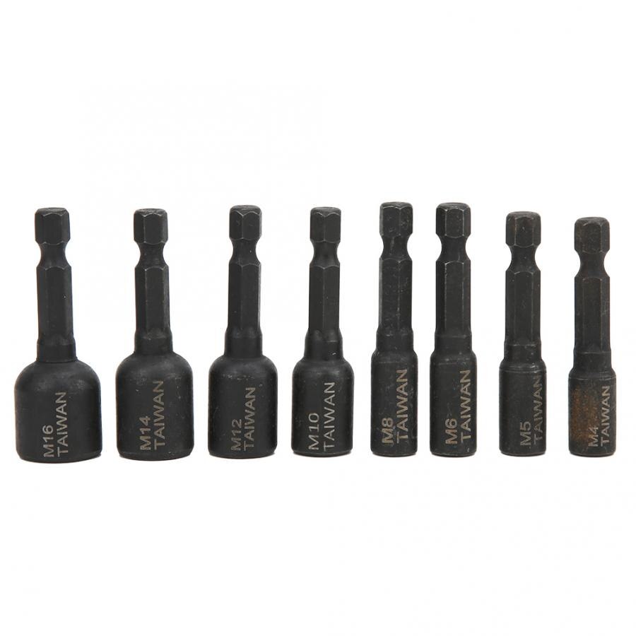 8Pcs Tap Socket High Hardness Alloy Steel 1/4 Hex Shank Air Screwdriver Accessories Hand Tools