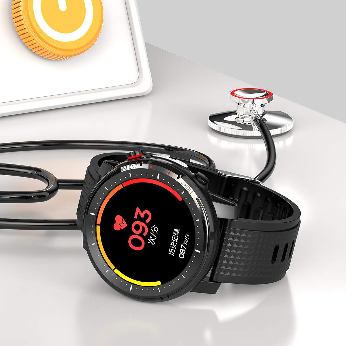 [BT5.0] Microwear L15 Smart Horloge Fitness Mannen 1.3 Inch Hartslag Bloeddruk/Zuurstof IP68 Zaklamp Camera remote Smartwatch