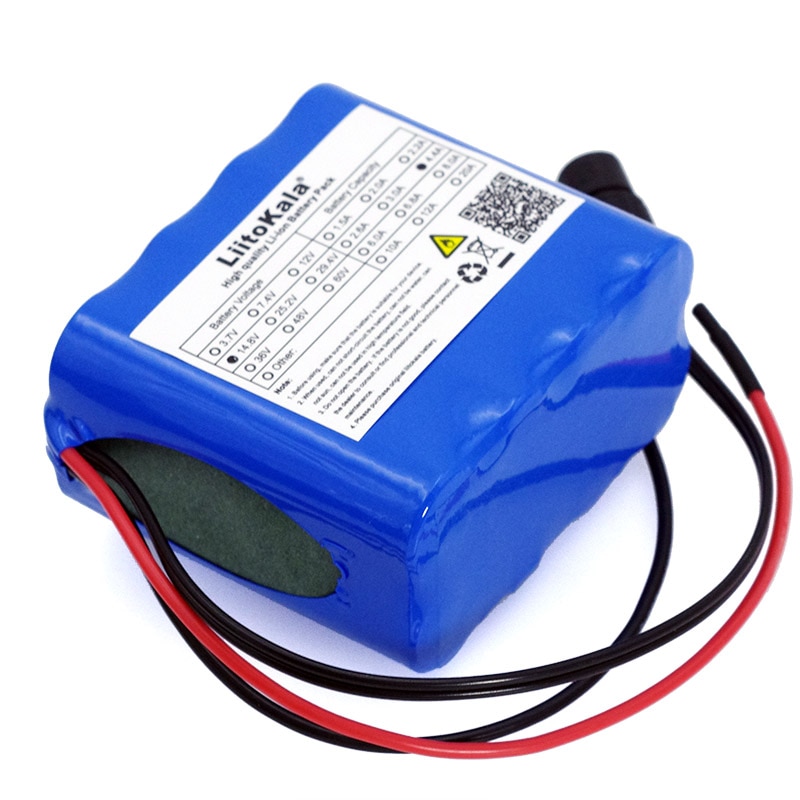 LiitoKala-Batería de li-iom de 14,8 V, 4,4ah, 18650, calentador para lámpara de pesca nocturna, amplificador de lámpara, batería con BMS + cargador de 16,8 V