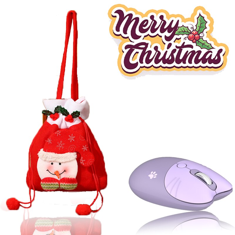 2.4Ghz Wireless Cute Mouse USB Mini Optical Mause Cartoon Ergonomic Silent Mouse 4 Buttons Portable Office Mice For Kids PC: Purple with Bag