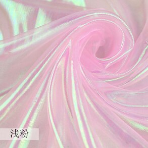 1 Meter Schleier transparent Holographische Stoff Fluoreszierende Stoffe Bunte Glänzende Blick Stoff Bühne Hochzeit Dekor: qianfen