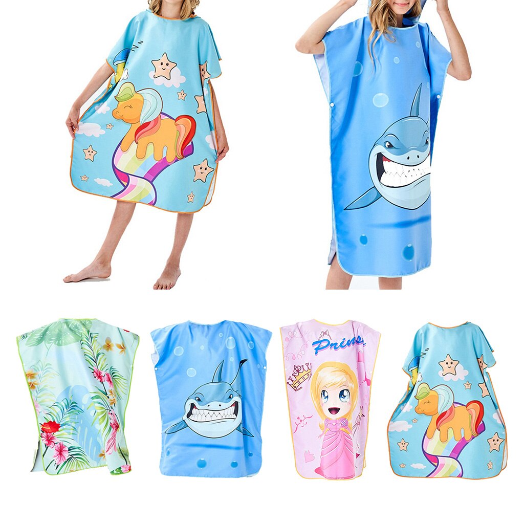Resa strand badlakan dräkt handduk poncho surf poncho lätt absorberande snabbtorkande handduk barn byter dräkt handduk