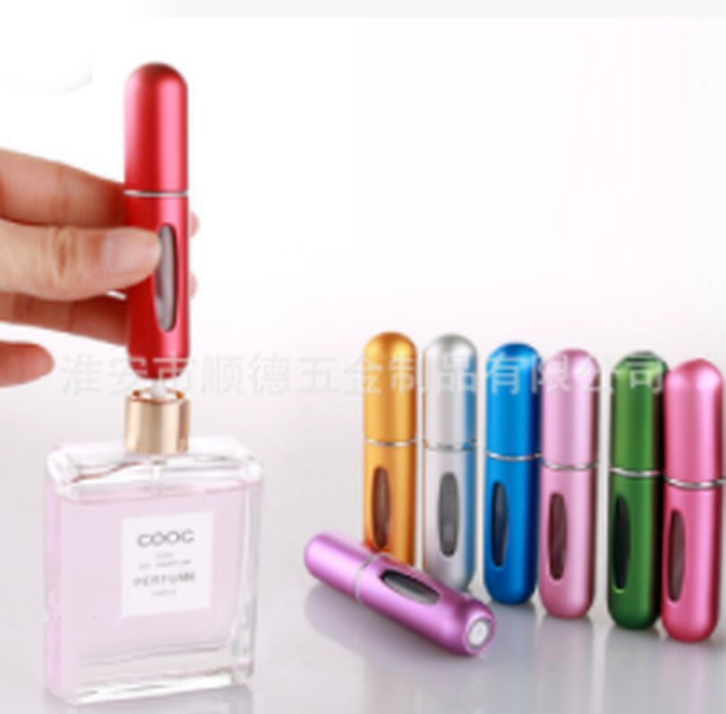 Spot portable 5ml Mini self pump perfume bottle bottled, rechargeable spray bottle, aluminum perfume bottle
