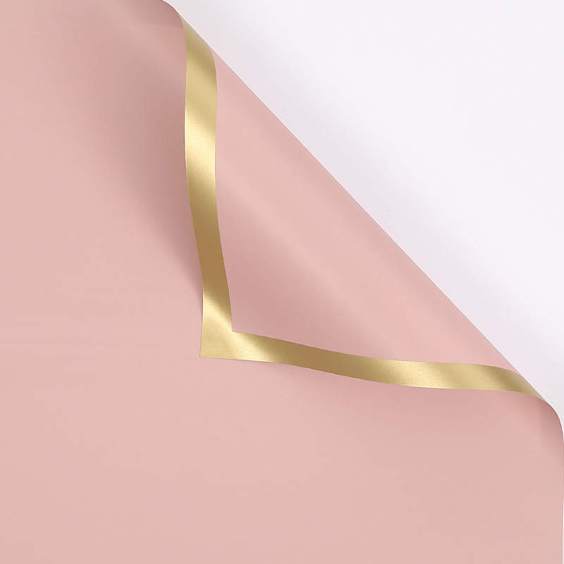 Wasserdichte Frische Blume Gold Rand Papier Rose Blume Verpackung Dekoration Papier Blumen- Strauß Verpackung Materialien: 03 dreckig Rosa Gold