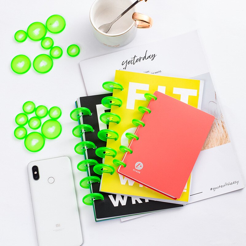 30/50/100 stk happy planner disc til notesbøger/planlæggere 24mm geléfarvede løsblade svampebindsbind scrapbogsbinderinge