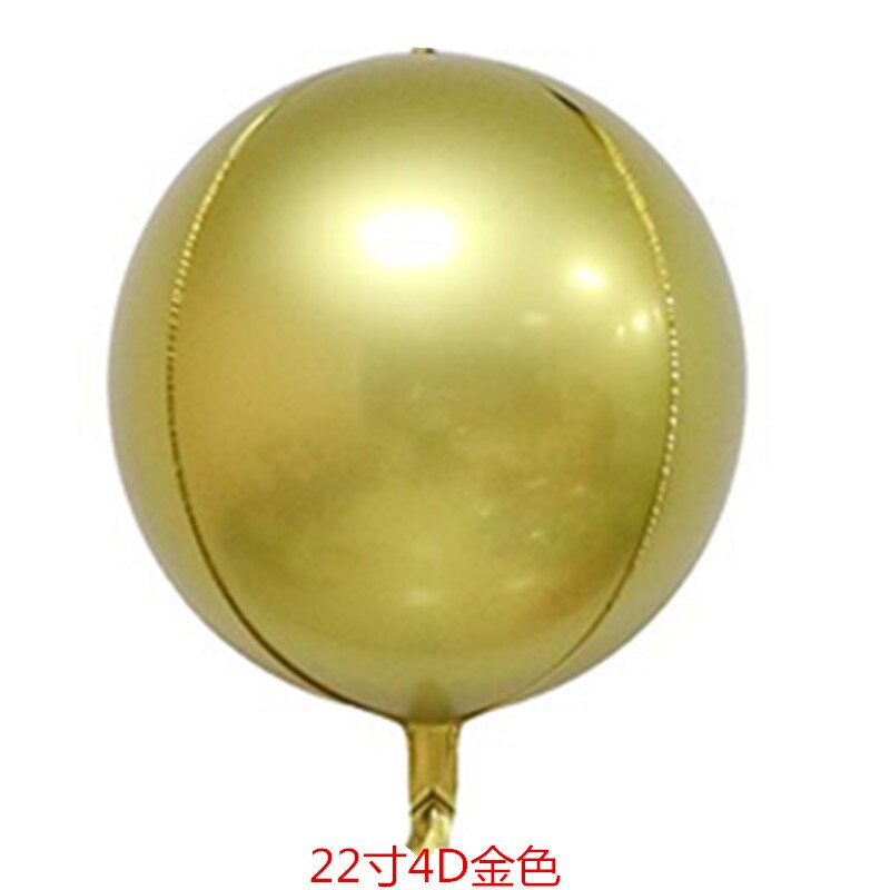 18 tum stor pärlemorskimrande 4d aluminium film ballong födelsedagsfest metall bröllopsfest dekoration bakgrund foto rekvisita: Gyllene