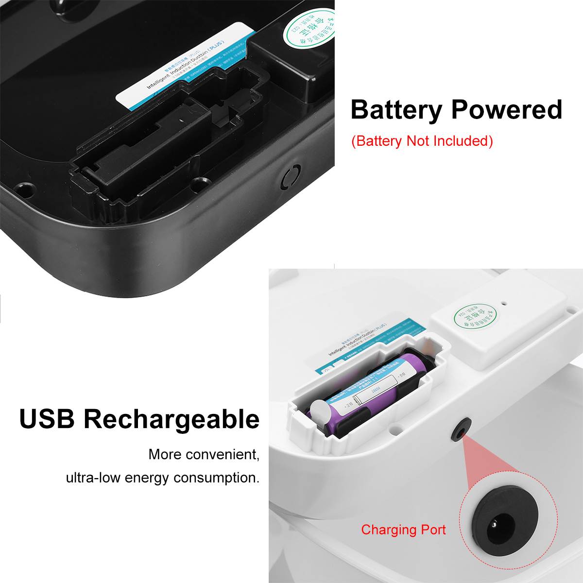 6/10l sensor prullenbak klopsensor automatische afvalbak vuilnisbak huishoudelijk badkamer toilet waterdicht usb/batterij