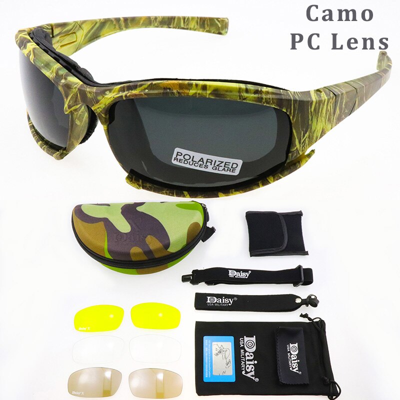 Daisy  x7 polariserede fiskerisolbriller mænd kvinder fiskebriller camping vandreture kørsel cykel briller sport cykelbriller: Camopc