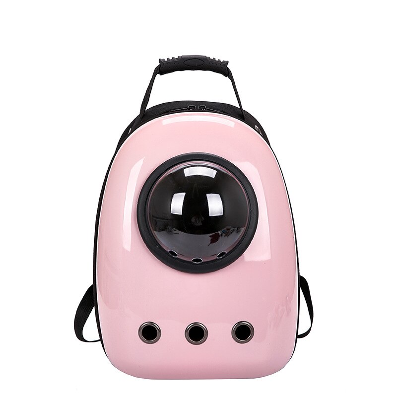 Mochila para gatos con dibujos de astronauta, bolsa de viaje portátil para transportar mascotas transparente, bolsa transpirable en forma de cápsula espacial para cachorros y gatos: Rosa