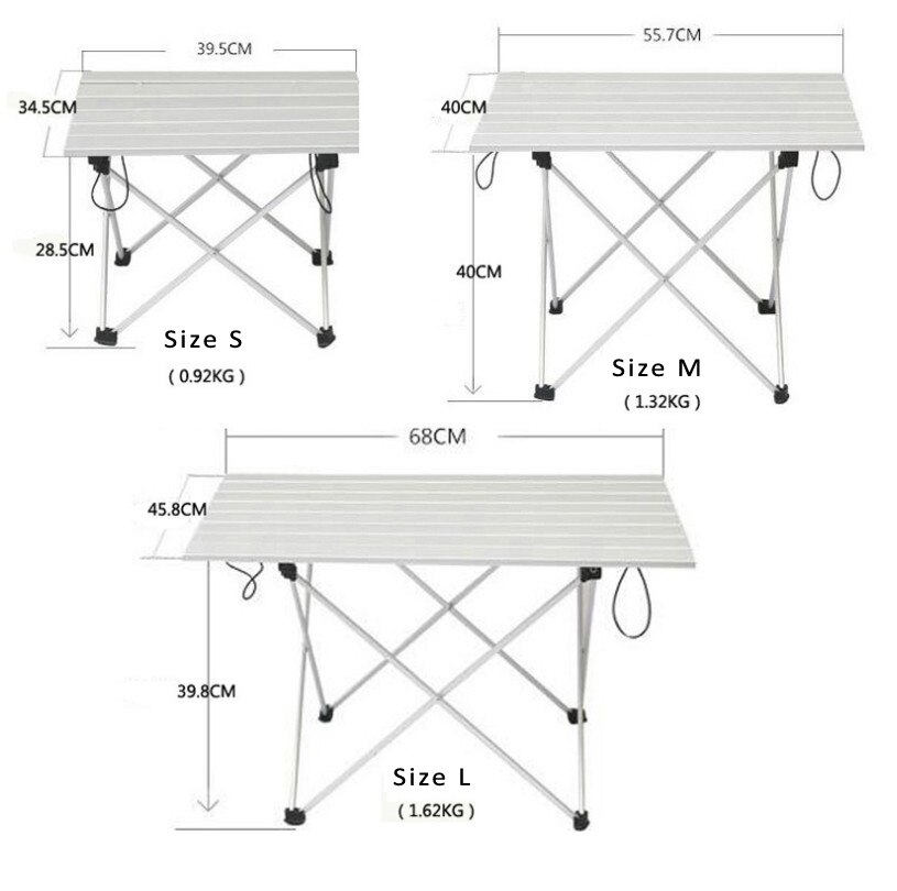 Outdoor Aluminium Folding Faltbare geschirr Camping Angeln Tisch mit Trage Tasche für Picknick Strand Wandern Reise Aktivitäten