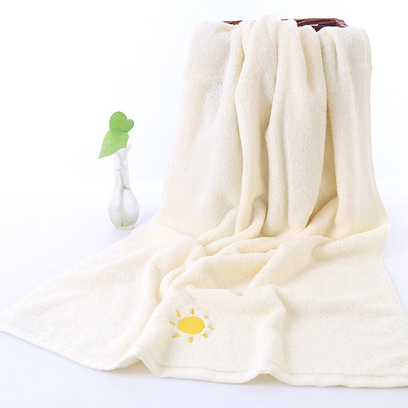 ZHUO MO Luxe Effen kleur geborduurde Handdoek set roze vs blauw 1 pc Badhanddoek badkamer en 2 stuks gezicht handdoeken voor Volwassenen: Licht Geel