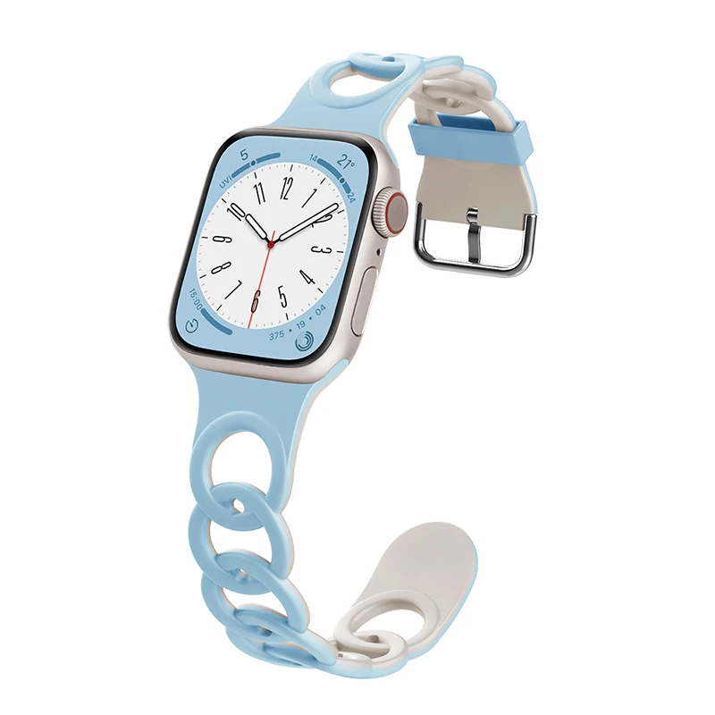 Pasek do Apple Watch Band Ultra 49mm 44mm 40mm 45 Mm 41mm 38mm 42mm Sportowa silikonowa bransoletka z pętlą IWatch Series 8 7 6 3