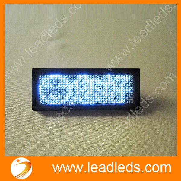 Led navneskilt tag skilt display hvid programmerbar besked bevæger sig rullende